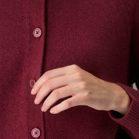 NWT Aritzia Wilfred London Wool Cashmere Cardigan Cordovan Red Small Sweater - Picture 4 of 15